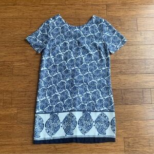 Blue paisley shift dress XS